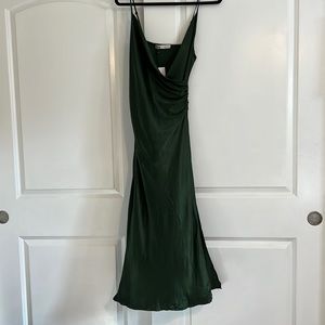 ZARA Green satin like dress